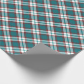 Traditionele Blauwgroen Blue Maroon Red White Plai Cadeaupapier (Hoek)