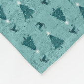 Traditionele Blauwgroen groene kerstbomen en rendi Fleece Deken (Hoek)