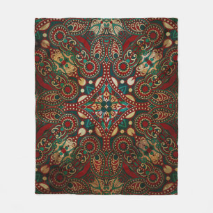 Traditionele Bloemen Paisley Bandanna Grunge Fleece Deken