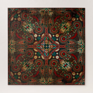 Traditionele Bloemen Paisley Bandanna Grunge Legpuzzel