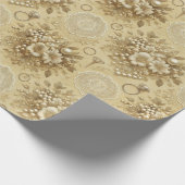Traditionele bloemen parels en kant bruiloft cadeaupapier (Hoek)