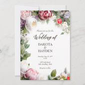 Traditionele bloemen romantisch, aangepaste script kaart (Voorkant)