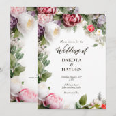 Traditionele bloemen romantisch, aangepaste script kaart (Voorkant / Achterkant)