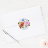 Traditionele bloemen ronde sticker (Envelop)