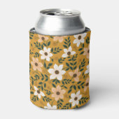 Traditionele bloemen: verzamel naadloos patroon blikjeskoeler (Blikje Voorkant)