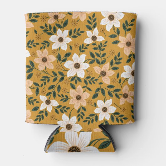 Traditionele bloemen: verzamel naadloos patroon blikjeskoeler (Voorkant)