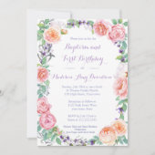 Traditionele bloemendoop & verjaardagsfeestje uitn kaart (Voorkant)