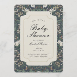 Traditionele bloemenkunst en handwerk baby shower kaart