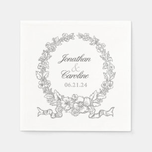 Traditionele bloemenslingers Versailles Zilver G Servet