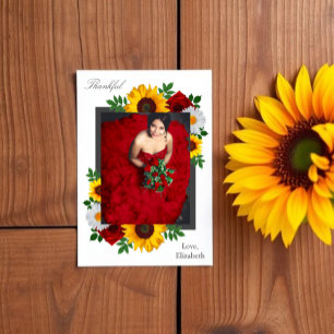 Traditionele bloemige bruidsdouche bedankkaart