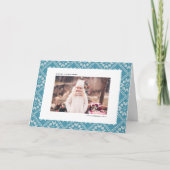 Traditionele Blue Fair Isle Knit Kerstfoto Feestdagen Kaart (Voorkant)