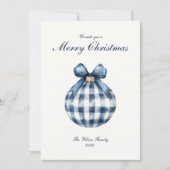 Traditionele Blue Ornament kerstvakantie Kaart (Voorkant)