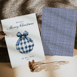 Traditionele Blue Ornament kerstvakantie Kaart