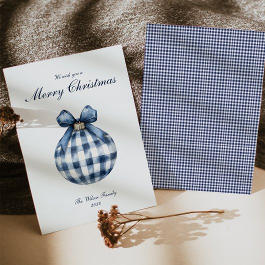 Traditionele Blue Ornament kerstvakantie Kaart