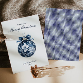 Traditionele Blue Ornament kerstvakantie Kaart