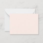 Traditionele Blush Pink formele Mini bruiloft RSVP Notitiekaartje (Achterkant)