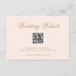 Traditionele Blush Pink formele QR-code bruiloft Informatiekaartje