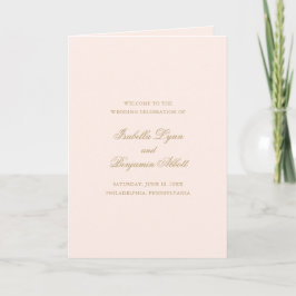 Traditionele Blush Roze Formele Elegante Bruiloft Programma