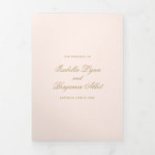 Traditionele Blush Roze Formele Elegante Huwelijk Drieluik Uitnodiging (Cover)