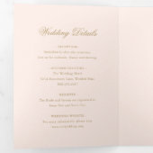 Traditionele Blush Roze Formele Elegante Huwelijk Drieluik Uitnodiging (Binnenzijde eerst)