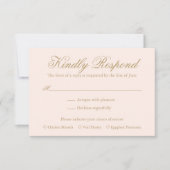 Traditionele Blush Roze Formele Elegante Huwelijk RSVP Kaartje (Voorkant)