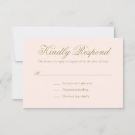 Traditionele Blush Roze Formele Elegante Huwelijk RSVP Kaartje