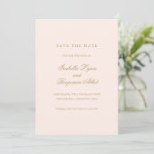 Traditionele Blush Roze Formele Elegante Huwelijk Save The Date (Staand voorkant)