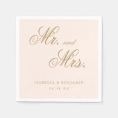 Traditionele Blush Roze Formele Elegante Huwelijk Servet (Voorkant)