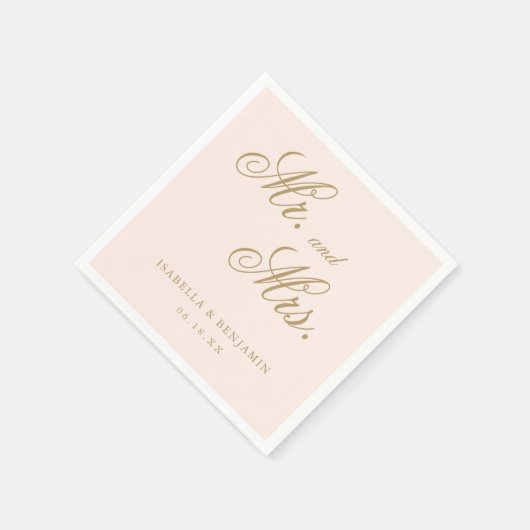 Traditionele Blush Roze Formele Elegante Huwelijk Servet (Hoek)