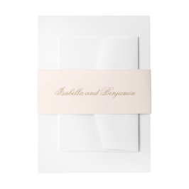 Traditionele Blush Roze Formele Elegante Trouw Uitnodigingen Wikkel
