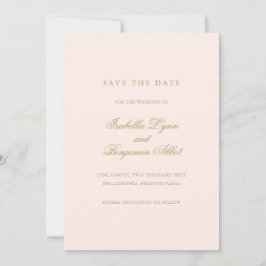Traditionele Blush Roze Formele Elegante Trouwdag Save The Date