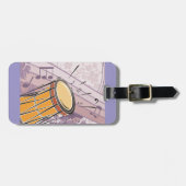 Traditionele Bongo Drum met Muzieknoten Bagagelabel (Voorkant horizontaal)