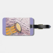 Traditionele Bongo Drum met Muzieknoten Bagagelabel (Achterkant horizontaal)