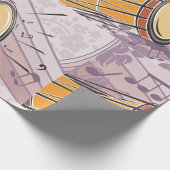 Traditionele Bongo Drum met Muzieknoten Cadeaupapier