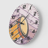 Traditionele Bongo Drum met Muzieknoten Grote Klok (Hoek)