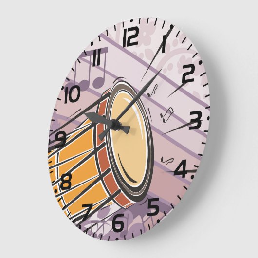 Traditionele Bongo Drum met Muzieknoten Grote Klok (Hoek)