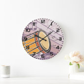 Traditionele Bongo Drum met Muzieknoten Grote Klok