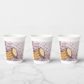 Traditionele Bongo Drum met Muzieknoten Papieren Bekers