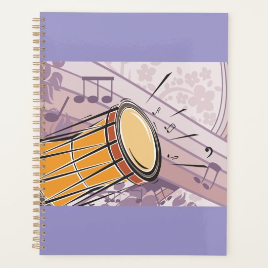 Traditionele Bongo Drum met Muzieknoten Planner (Voorkant)