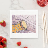 Traditionele Bongo Drum met Muzieknoten Servet (Insitu)