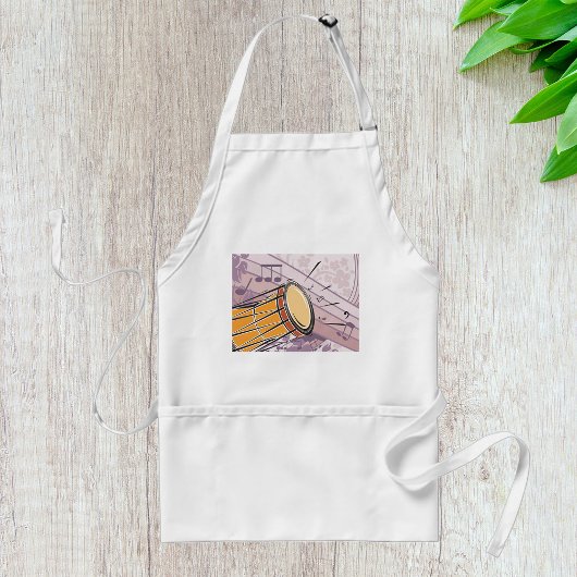 Traditionele Bongo Drum met Muzieknoten Standaard Schort