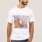 Traditionele Bongo Drum met Muzieknoten T-shirt (Voorkant)