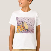 Traditionele Bongo Drum met Muzieknoten T-shirt (Voorkant)