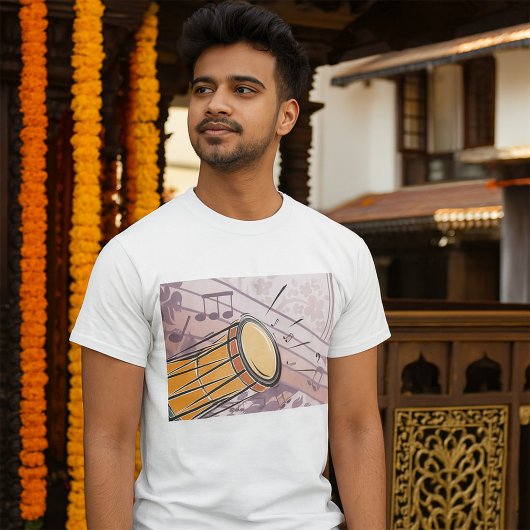 Traditionele Bongo Drum met Muzieknoten T-shirt