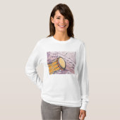 Traditionele Bongo Drum met Muzieknoten T-shirt (Voorkant volledig)