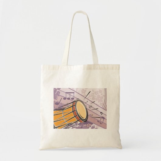 Traditionele Bongo Drum met Muzieknoten Tote Bag (Voorkant)