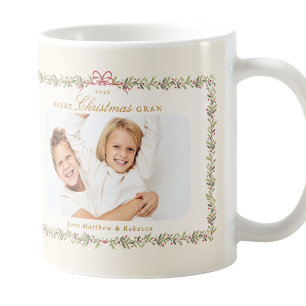 traditionele boog kerst botanische foto cadeau koffiemok