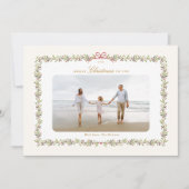 Traditionele boog kerst botanische foto lijst feestdagenkaart (Voorkant)