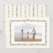 Traditionele boog kerst botanische foto lijst feestdagenkaart (Voorkant / Achterkant)