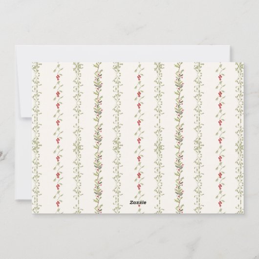 Traditionele boog kerst botanische foto lijst feestdagenkaart (Achterkant)